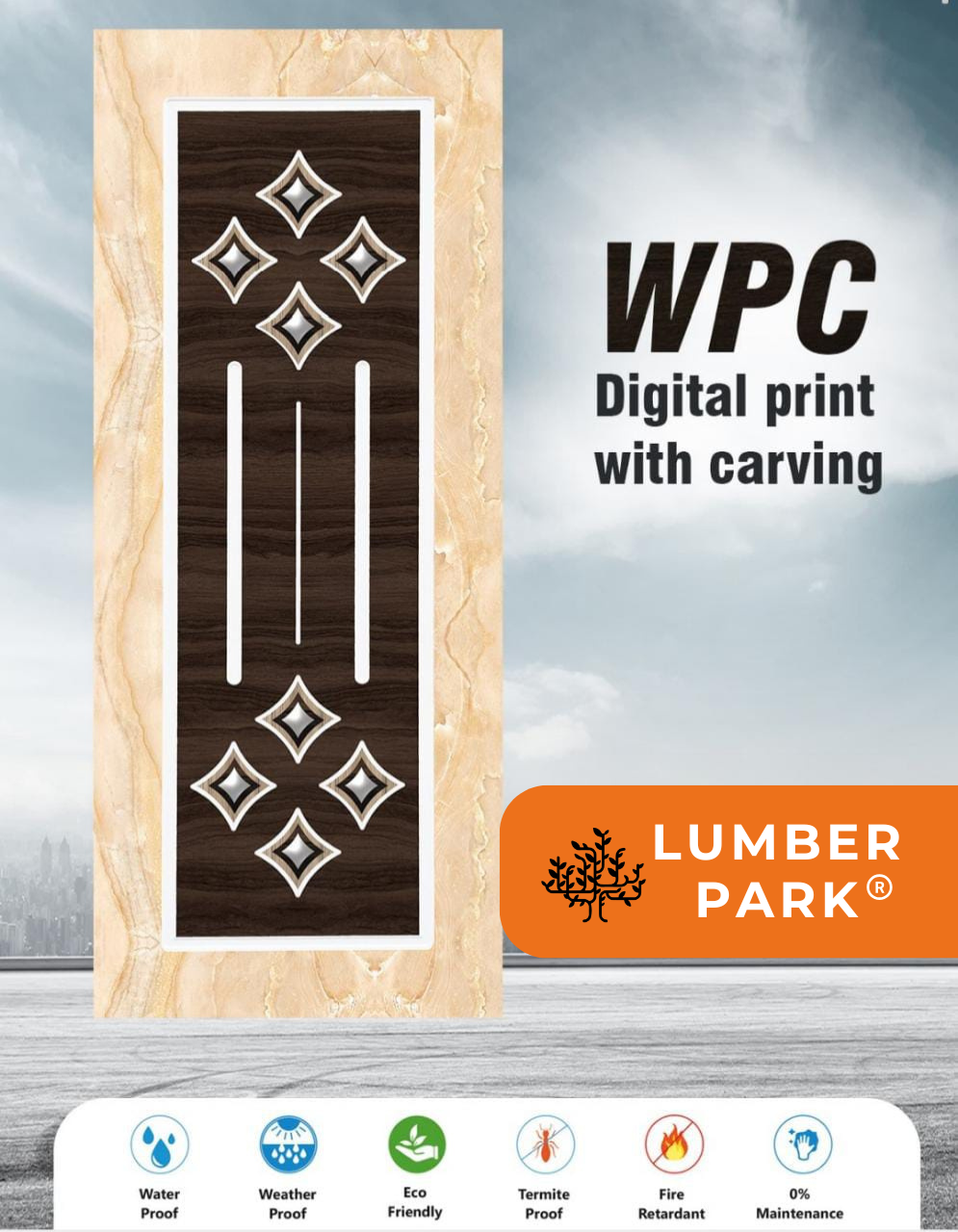 WPC Door with Frame – 81 x 33 Inches