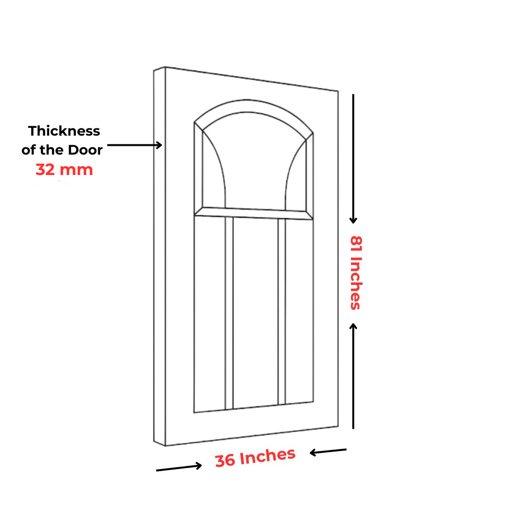 Carving Ghana Teak Door ( 81 Inch x 36 Inch x 32 mm ) / Incl. Polishing + GST - Image 2