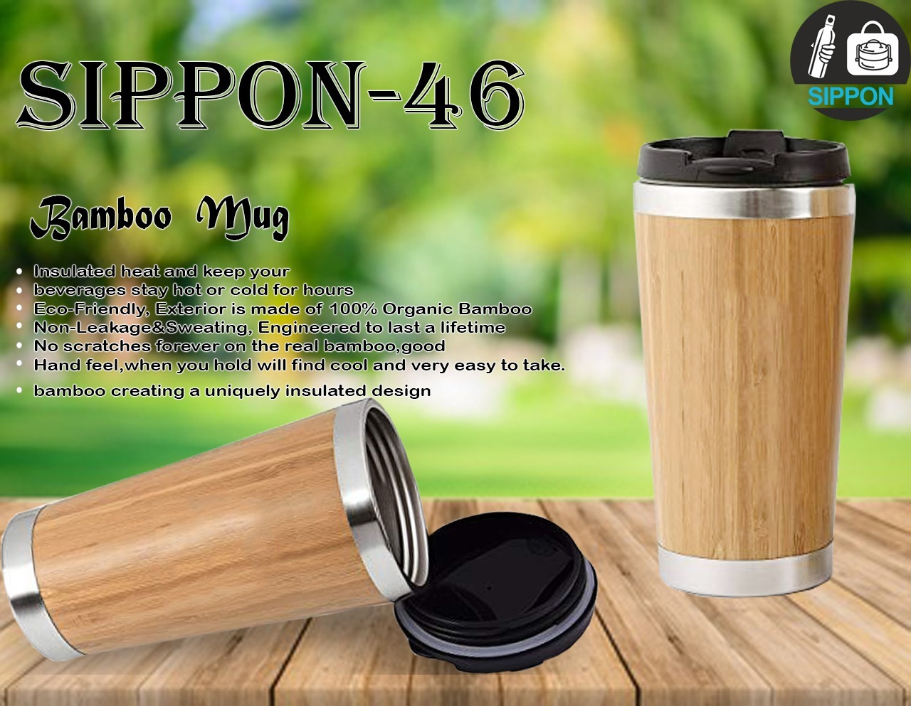 SIPPON-46 -BAMBOO MUG ( Free Delivery )