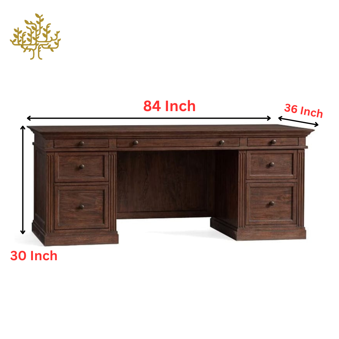 Lumber Park™ Wooden Base Director Table for Office Room – Premium Teak Elegance Meets Executive Functionality - Image 7