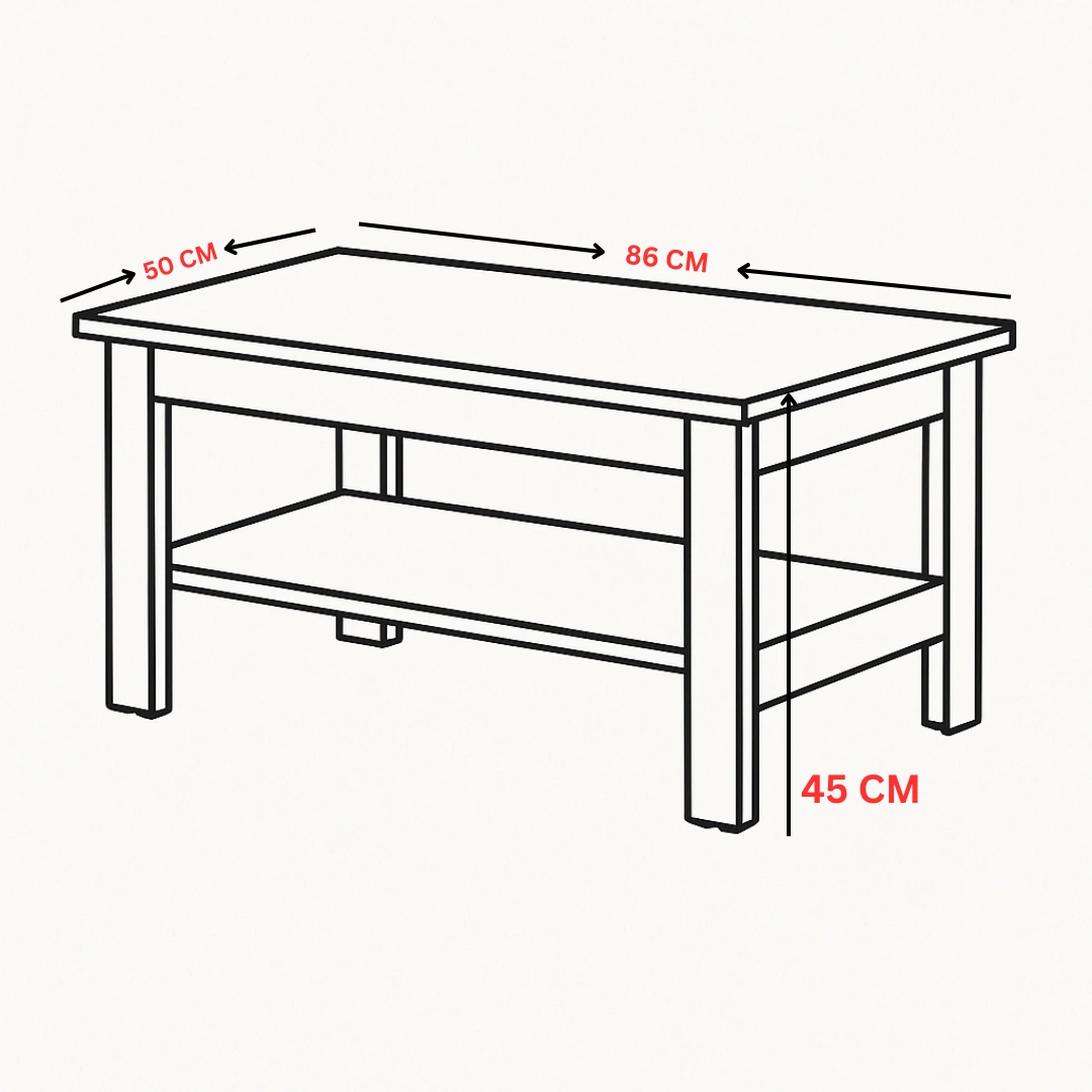 Coffee Table (80 x 50 x 45 cm) - Image 5