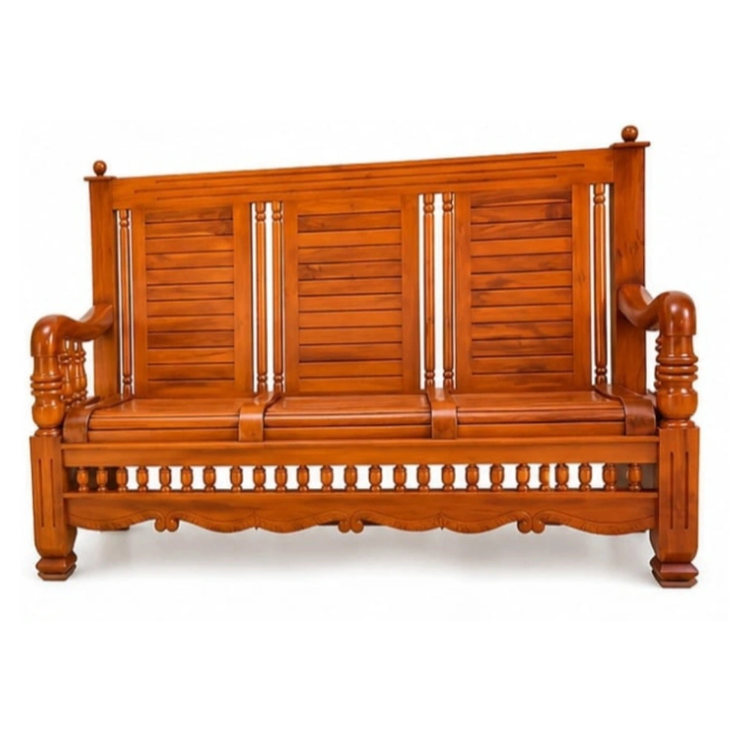 Lumber Park Premium Teak Wood 5-Seater Sofa Set (3+1+1) - Image 5