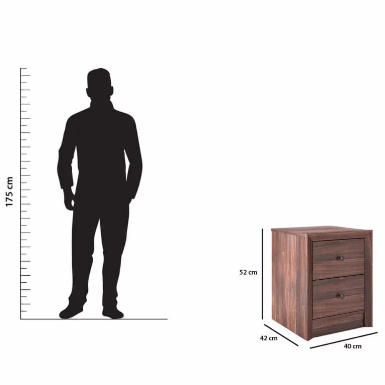 Bedside Table – Acacia Walnut (40x42x52 cm) - Image 4