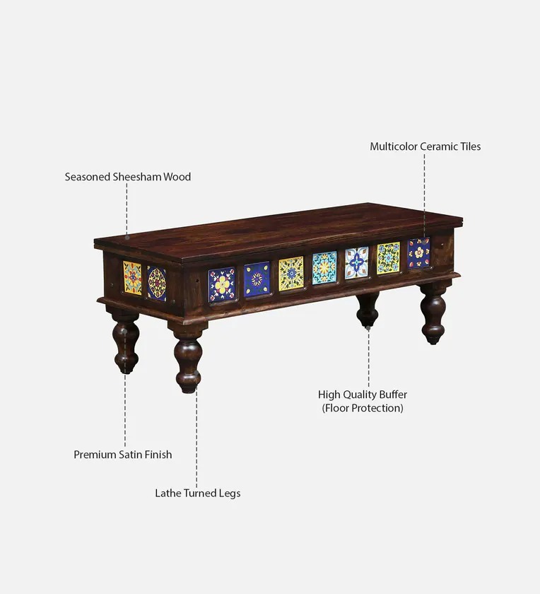 Lumber Park™ Teak Wood 6 Seater Dining Set In Rustic Teak Finish With Bench - Image 7