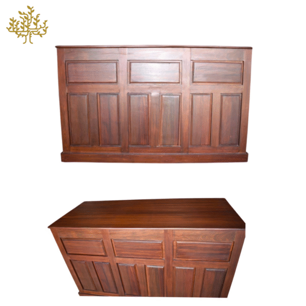 Elegant French-Style Teak Storage Table – 2 Doors & 3 Drawers Inclusive GST and Delivery - Image 11