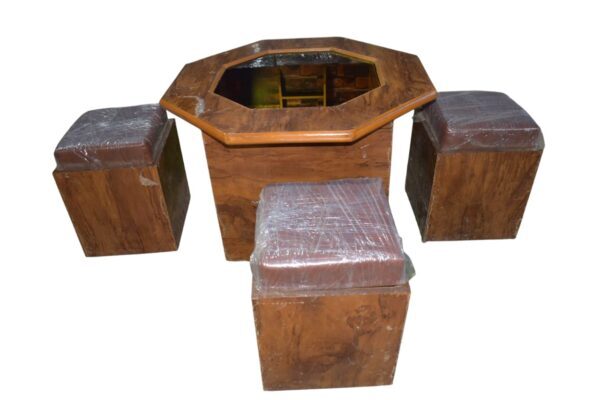 Lumber Park® Mystery Well Coffee Table with 4 Puffy Stool - Image 7
