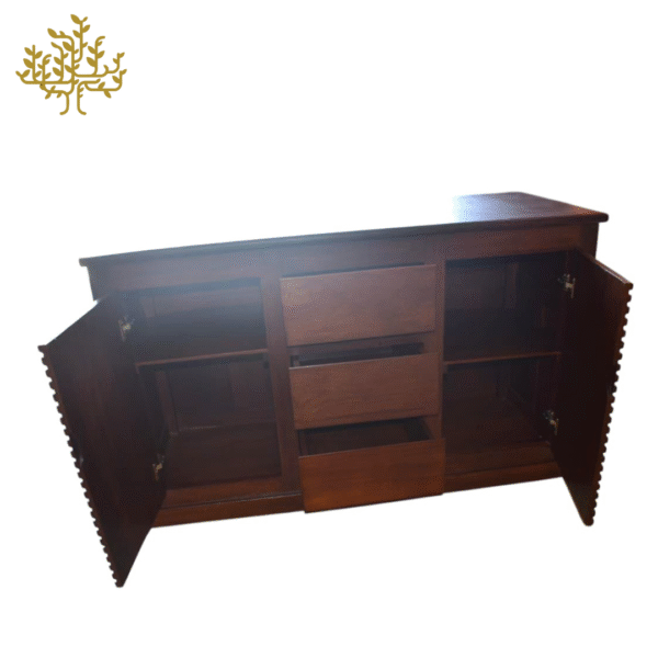 Elegant French-Style Teak Storage Table – 2 Doors & 3 Drawers Inclusive GST and Delivery - Image 7