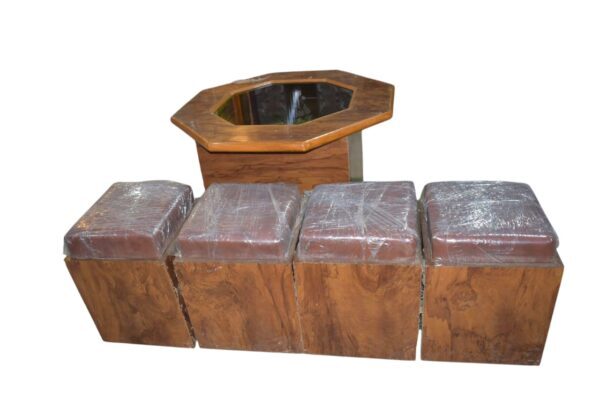 Lumber Park® Mystery Well Coffee Table with 4 Puffy Stool - Image 14