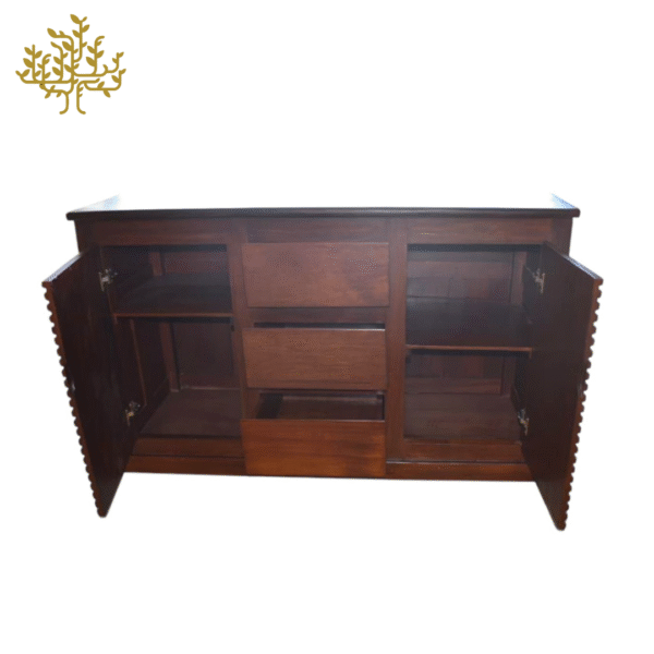 Elegant French-Style Teak Storage Table – 2 Doors & 3 Drawers Inclusive GST and Delivery - Image 3