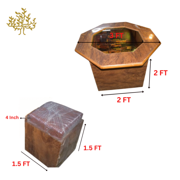 Lumber Park® Mystery Well Coffee Table with 4 Puffy Stool - Image 4