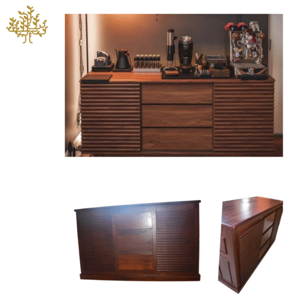 Elegant French-Style Teak Storage Table – 2 Doors & 3 Drawers Inclusive GST and Delivery - Image 15