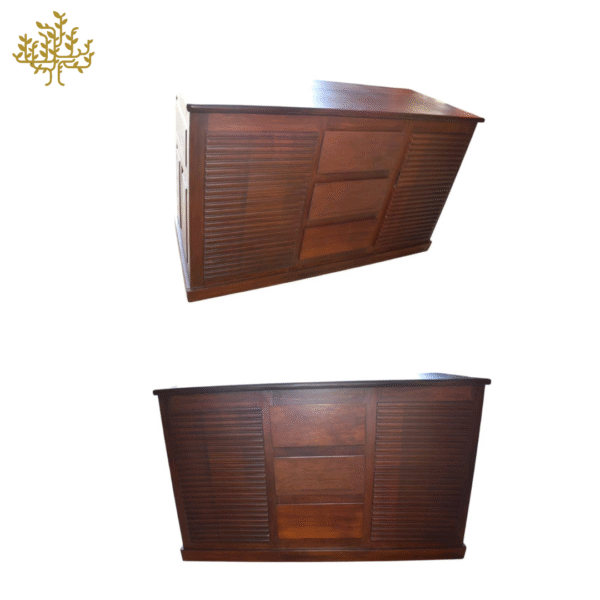 Elegant French-Style Teak Storage Table – 2 Doors & 3 Drawers Inclusive GST and Delivery - Image 14
