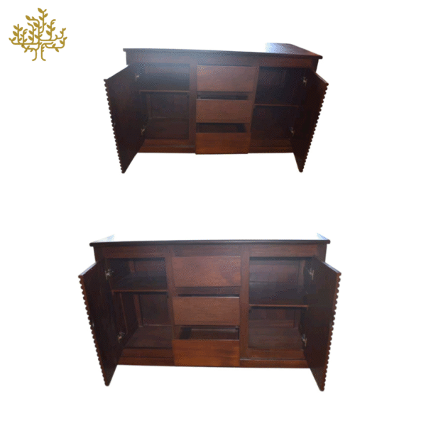 Elegant French-Style Teak Storage Table – 2 Doors & 3 Drawers Inclusive GST and Delivery - Image 13