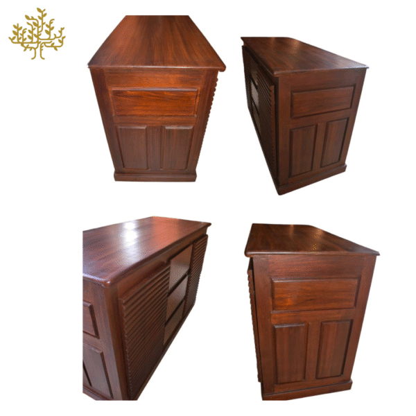 Elegant French-Style Teak Storage Table – 2 Doors & 3 Drawers Inclusive GST and Delivery - Image 12