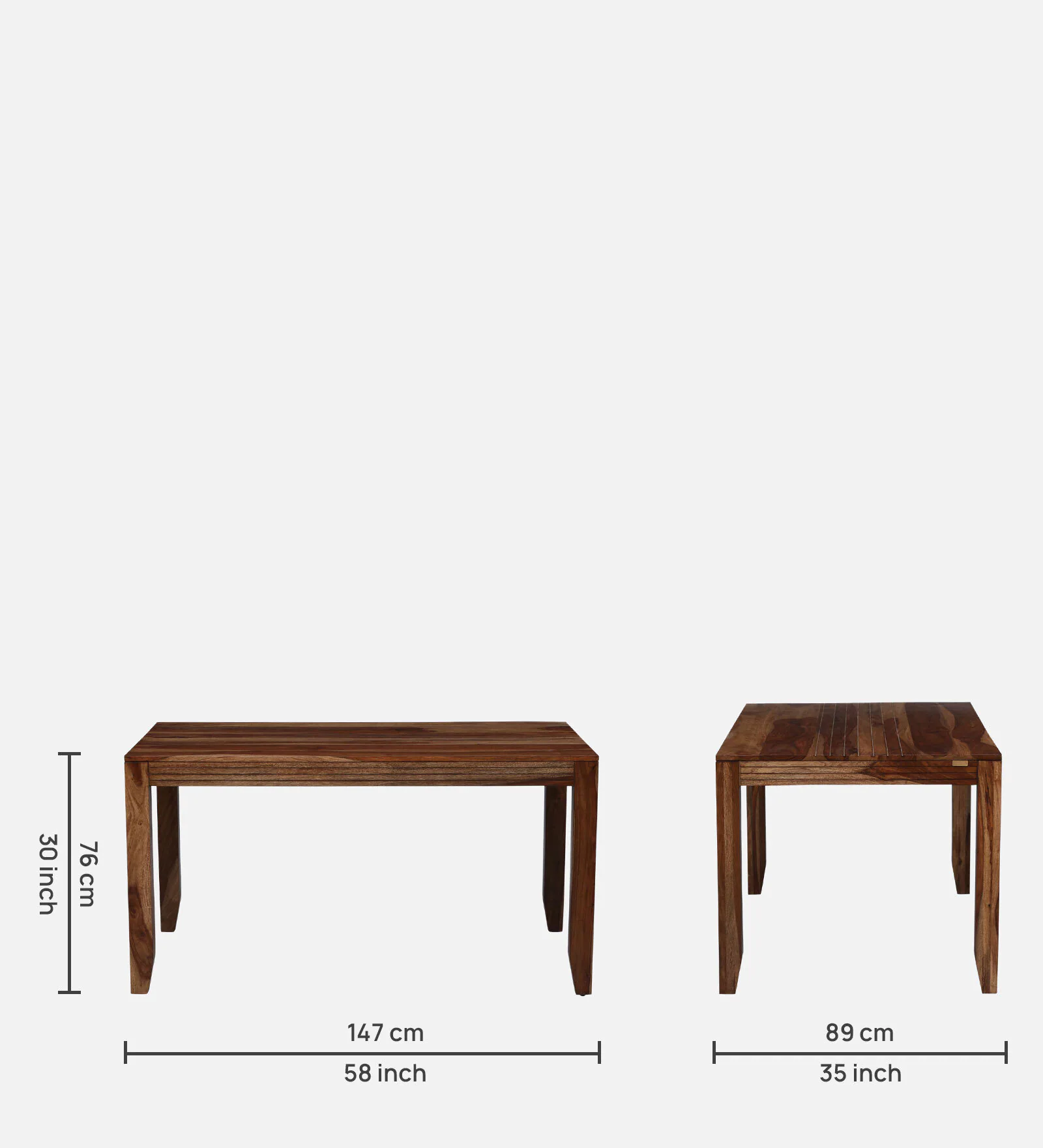 Lumber Park™ Teak Wood 6 Seater Dining Set In Scratch Resistant Rustic Teak Finish with Bench - Image 5