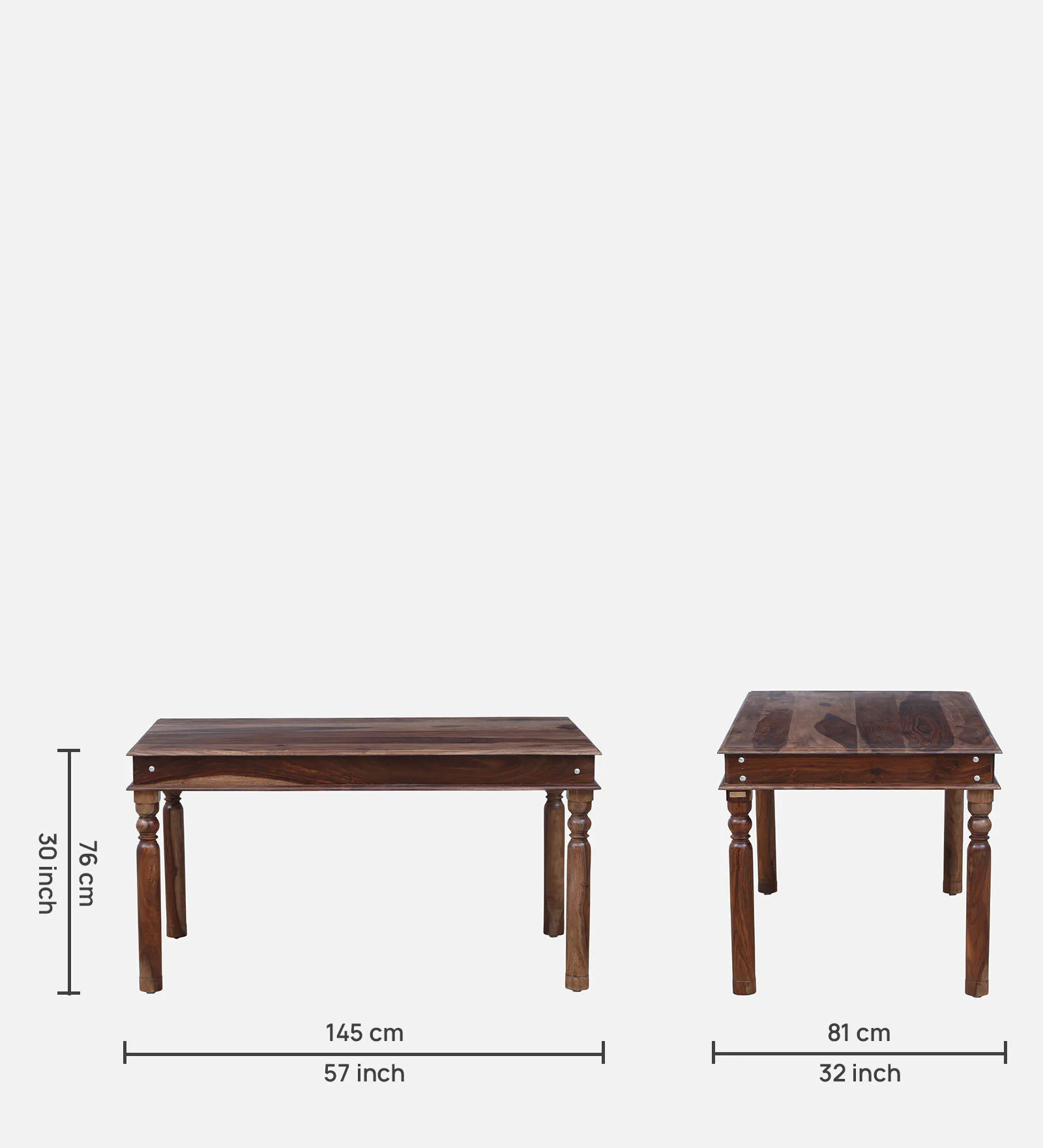 Lumber Park™ Teak Wood 6 Seater Dining Set In Rustic Teak Finish - Image 6