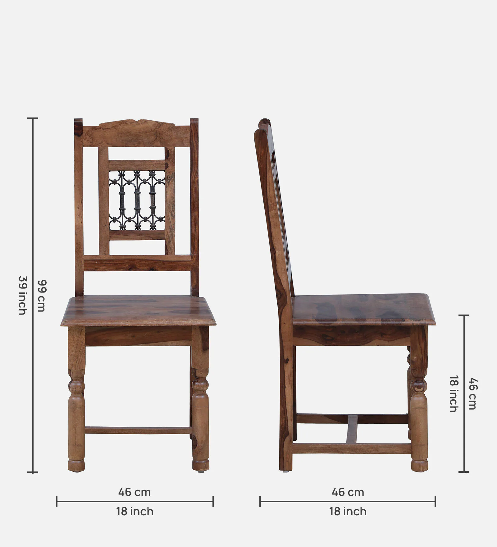 Lumber Park™ Teak Wood 6 Seater Dining Set In Rustic Teak Finish - Image 5
