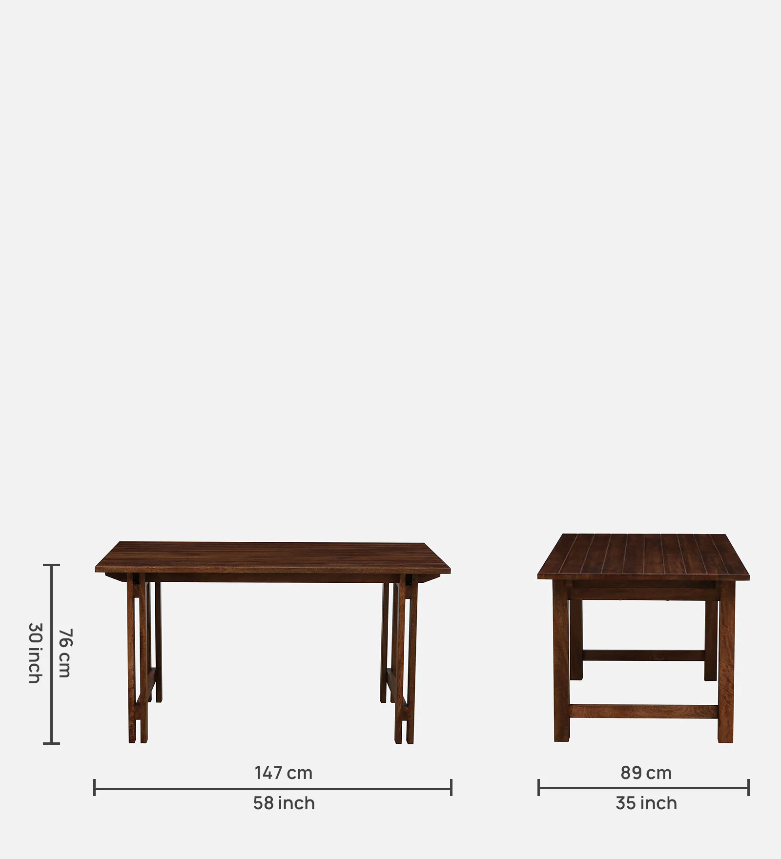 Lumber Park™ Teak Wood 6 Seater Dining Set In Scratch Resistant Rustic Teak Finish - Image 3