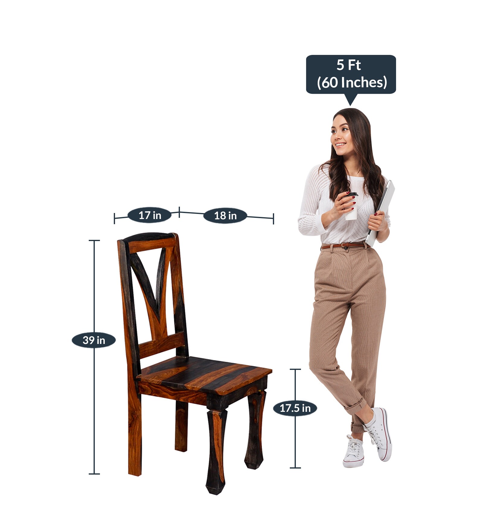 Lumber Park™ Teak Wood 6 Seater Dining Set In Vintage Black & Teak Finish with Bench - Image 3