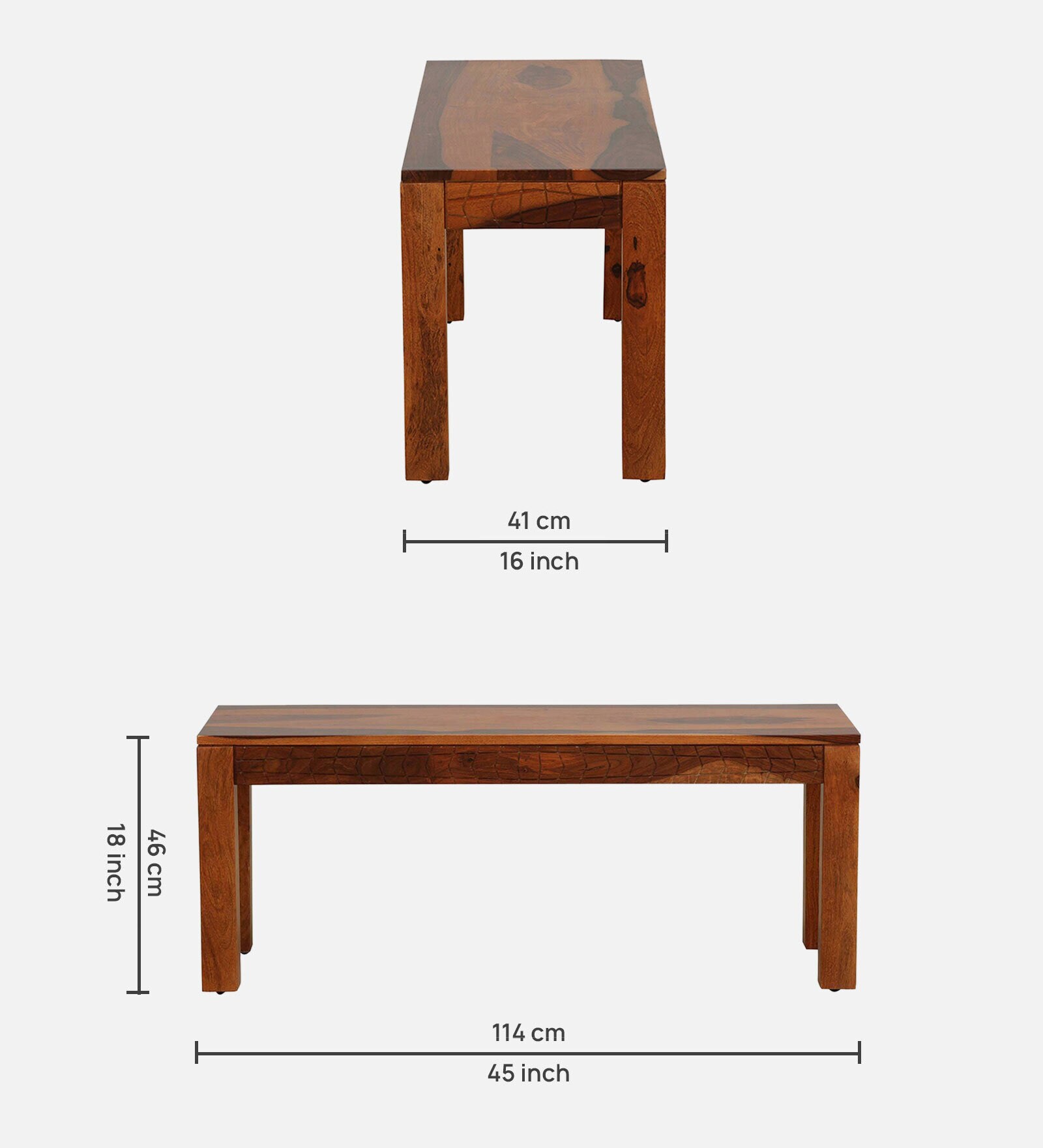 Lumber Park™ Teak Wood 6 Seater Dining Set In Scratch Resistant Honey Oak Finish With Bench - Image 4
