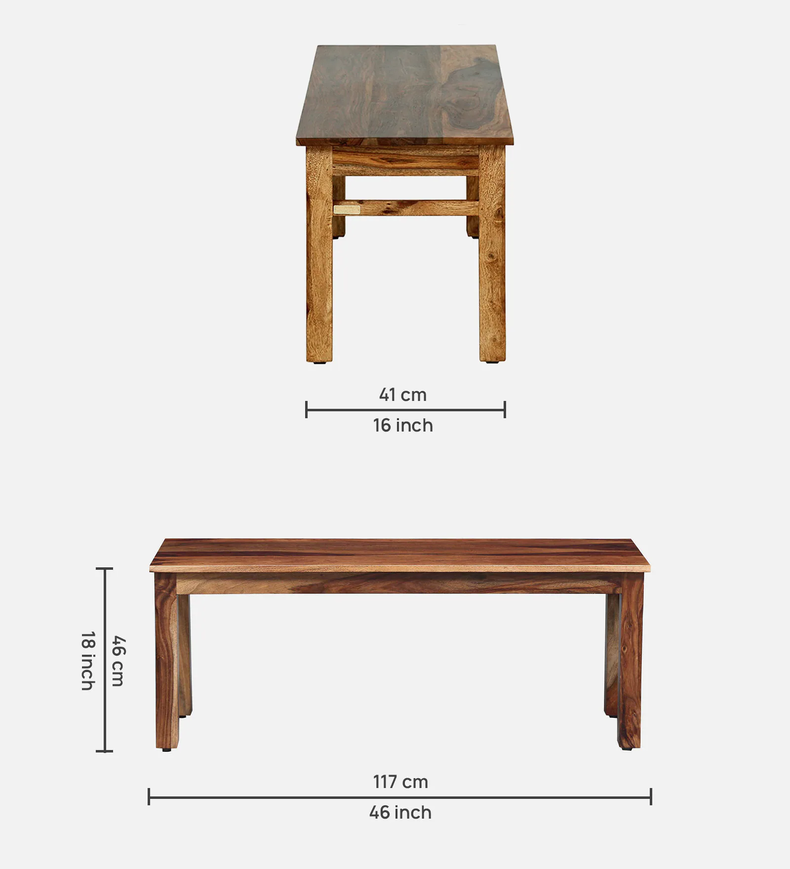 Lumber Park™ Teak Wood 6 Seater Dining Set In Rustic Teak Finish With Bench - Image 4