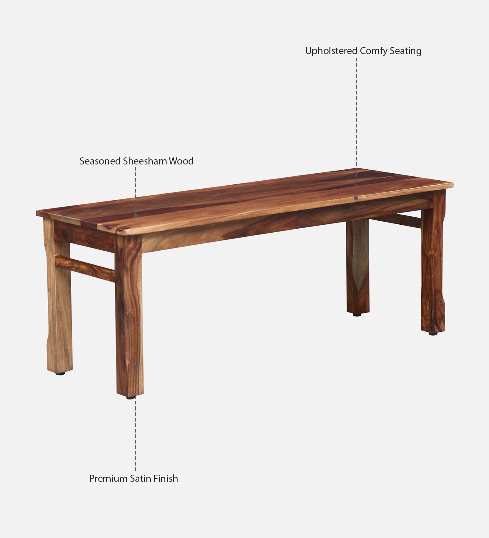 Lumber Park™ Teak Wood 6 Seater Dining Set In Rustic Teak Finish With Bench - Image 2