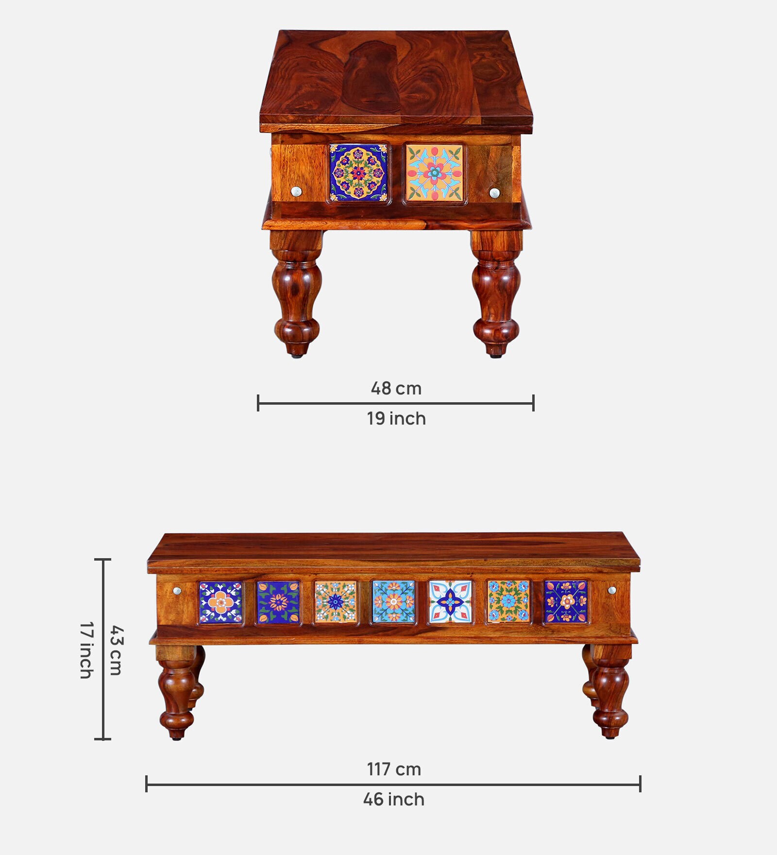 Lumber Park™ Teak Wood 6 Seater Dining Set In Honey Oak Finish With Bench - Image 4