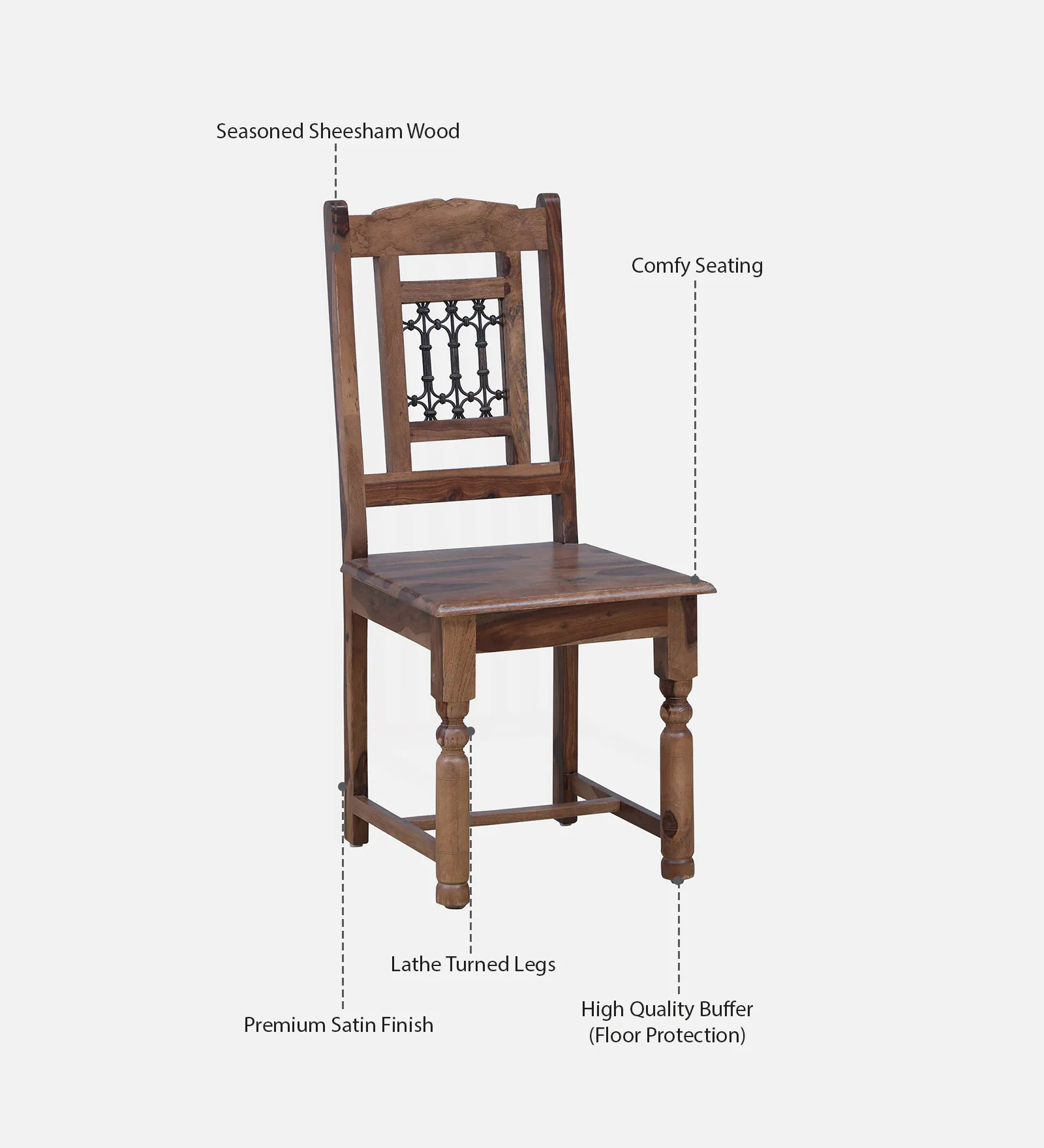 Lumber Park™ Teak Wood 6 Seater Dining Set In Rustic Teak Finish - Image 3