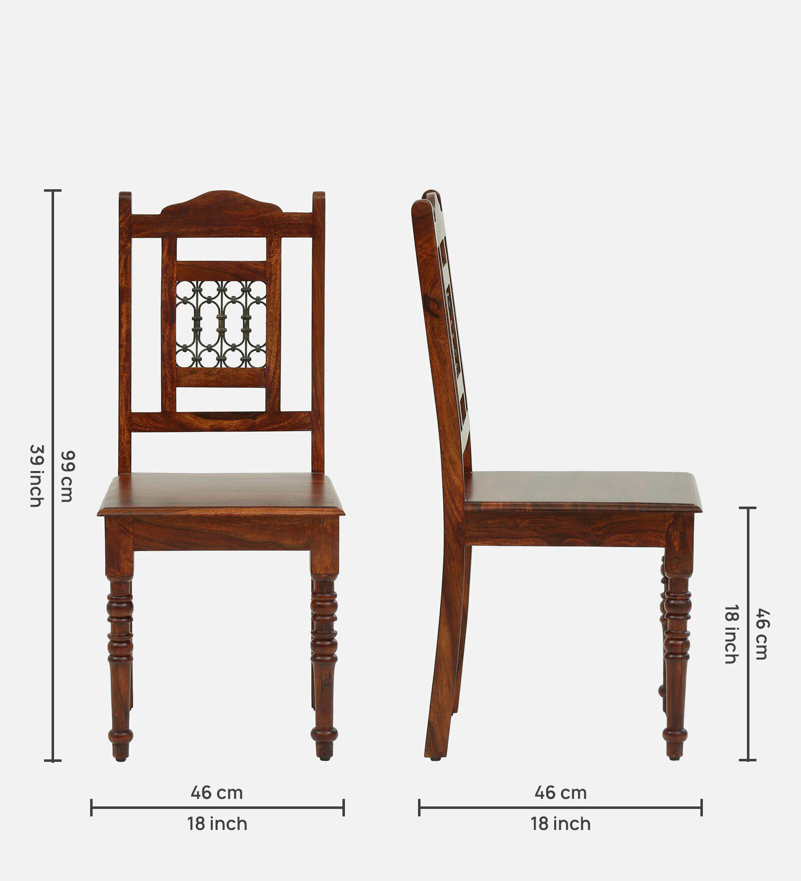 Lumber Park™ Teak Wood 6 Seater Dining Set In Honey Oak Finish - Image 2