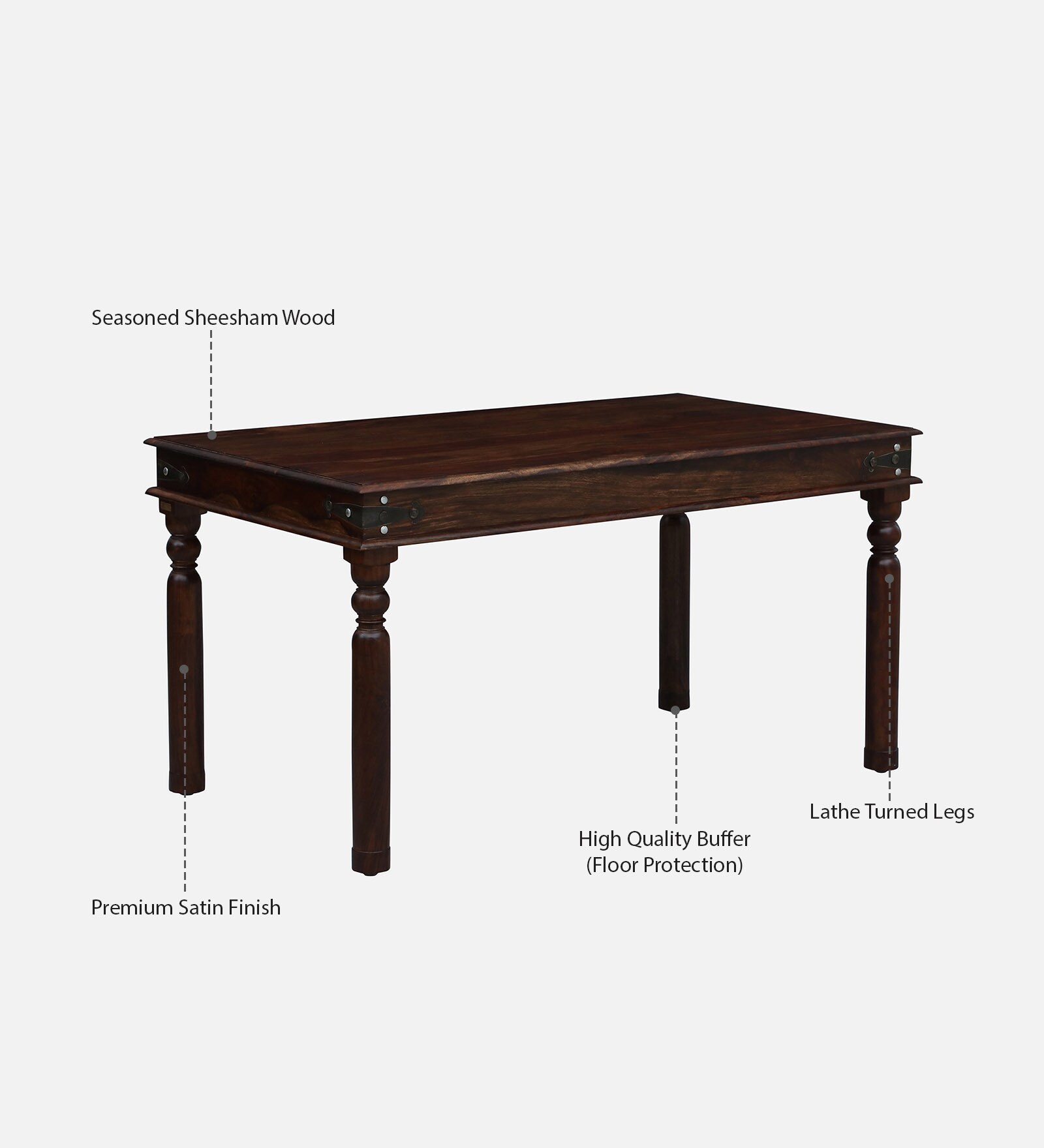 Lumber Park™ Teak Wood 6 Seater Dining Set In Provincial Teak Finish With Bench - Image 3