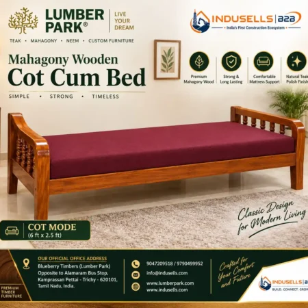 Mahagony & Teak Wooden Cot Cum Sofa