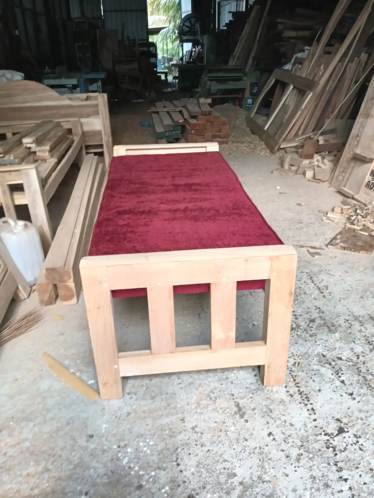 Mahagony & Teak Wooden Cot Cum Sofa - Image 5