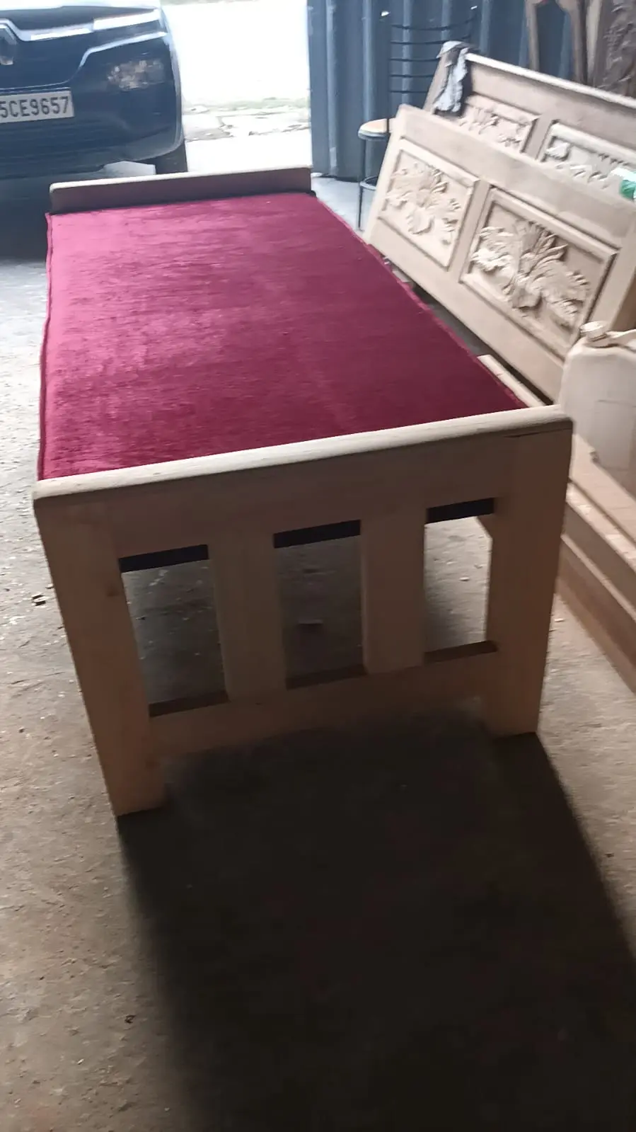 Mahagony & Teak Wooden Cot Cum Sofa - Image 7