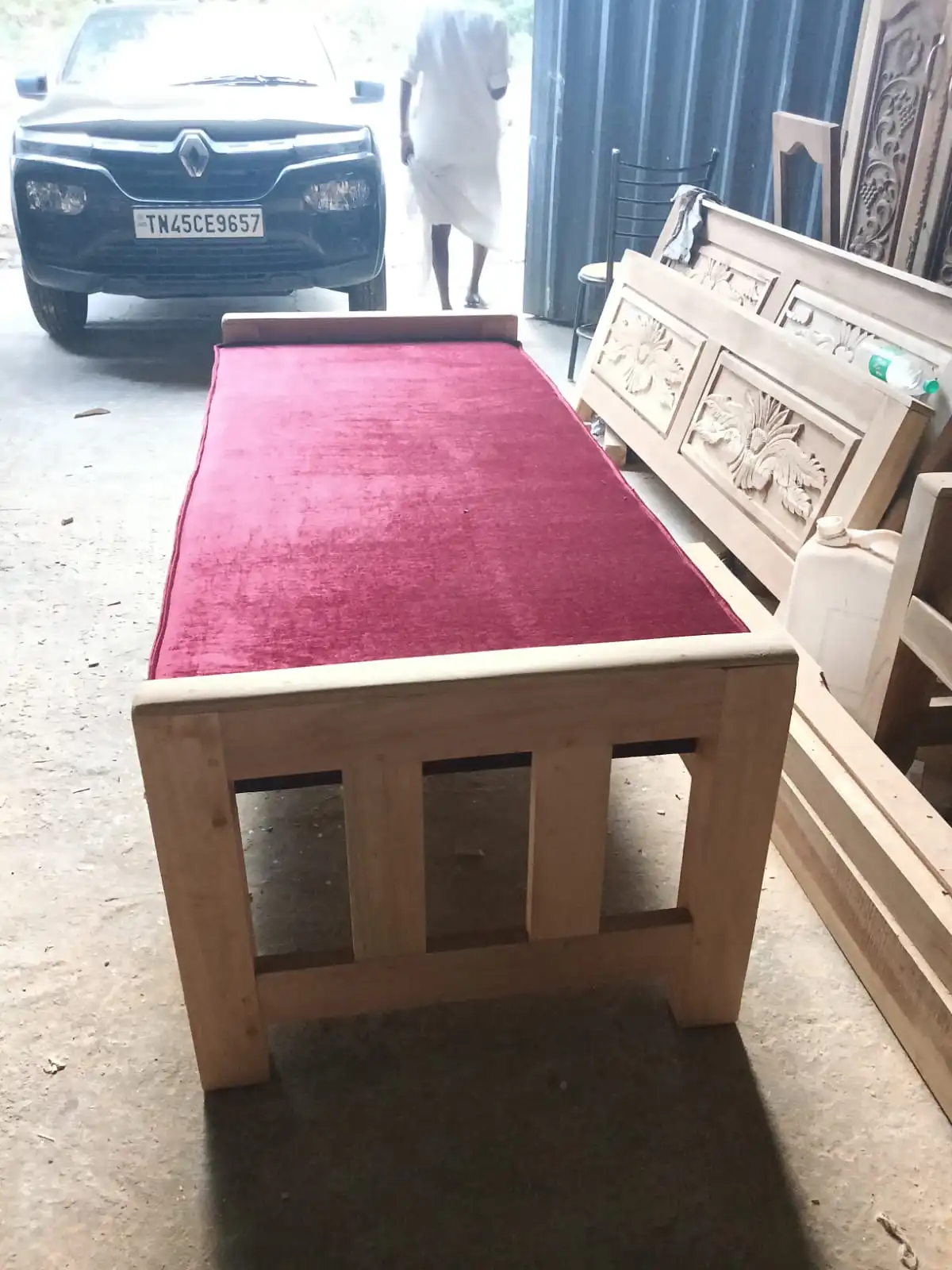 Mahagony & Teak Wooden Cot Cum Sofa - Image 6