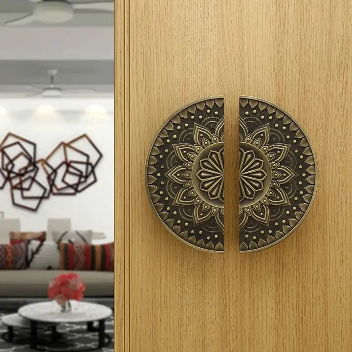 8 Inch Antique Main Door Handle for All Doors of House|Office|Hotels|Pooja Room Aluminium Door Handle (Brown Pack of 1) - Image 5